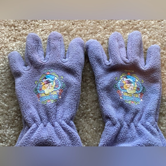 Girls Frozen Elsa & Anna fleece gloves size xs - Picture 10 of 10